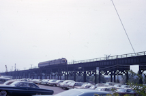 Short passenger train near Main Street Station